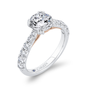 14K Two-Tone Gold Diamond Engagement Ring (Semi-Mount)