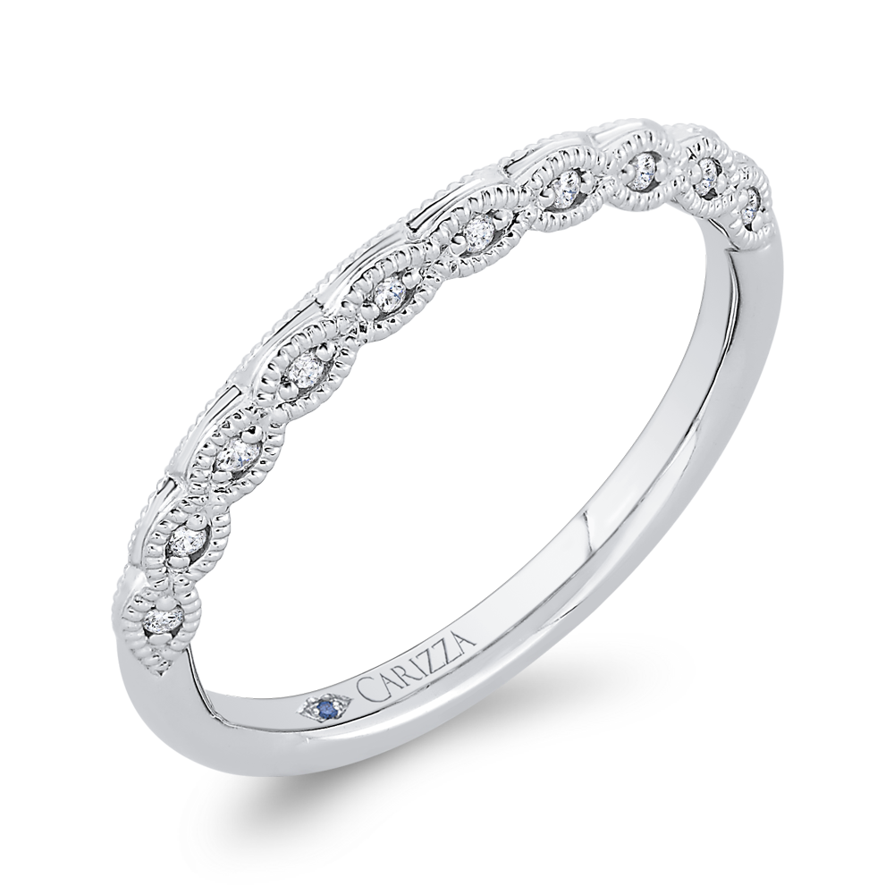 14K White Gold Diamond Wedding Band