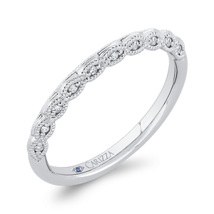 14K White Gold Diamond Wedding Band