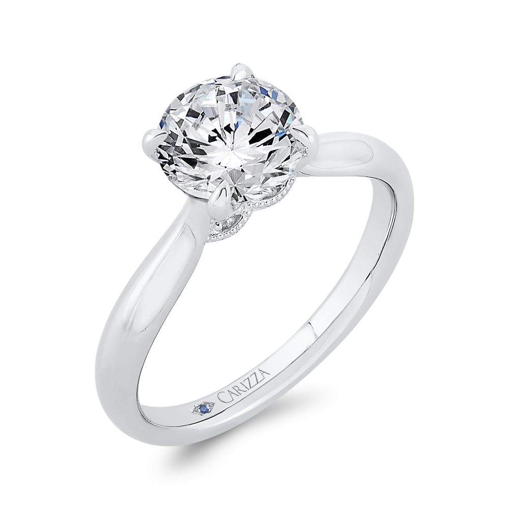 14K White Gold Diamond Engagement Ring (Semi-Mount)