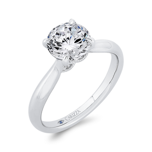 14K White Gold Diamond Engagement Ring (Semi-Mount)