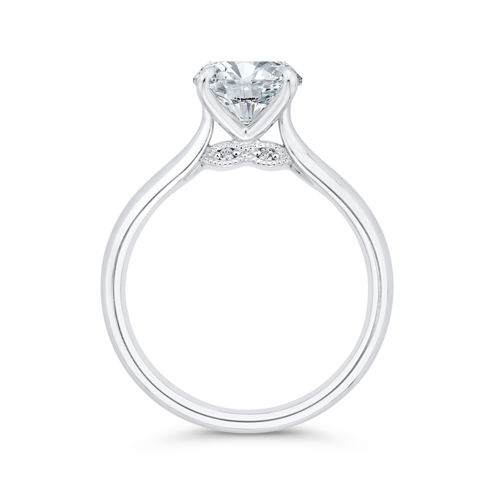 14K White Gold Diamond Engagement Ring (Semi-Mount)