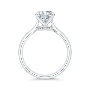 14K White Gold Diamond Engagement Ring (Semi-Mount)