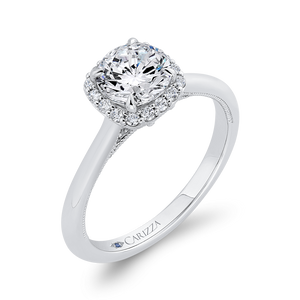 14K White Gold Diamond Engagement Ring (Semi-Mount)