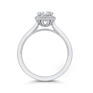 14K White Gold Diamond Engagement Ring (Semi-Mount)