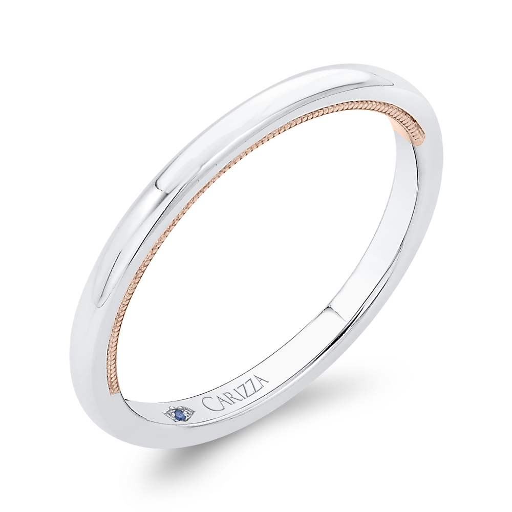 14K Two-Tone Gold Plain Wedding Band