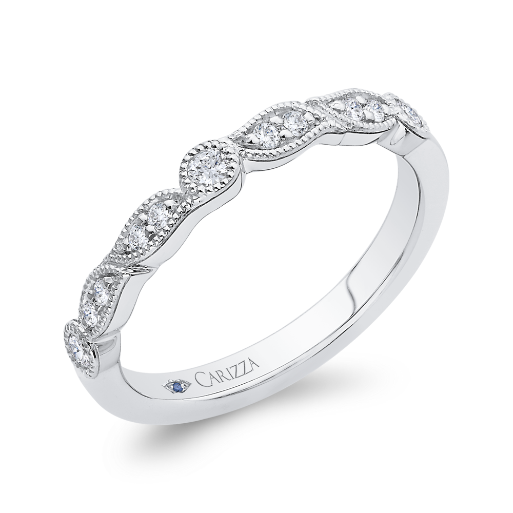 14K White Gold Diamond Wedding Band