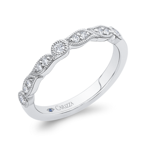 14K White Gold Diamond Wedding Band