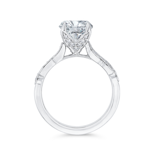 14K White Gold Diamond Engagement Ring (Semi-Mount)