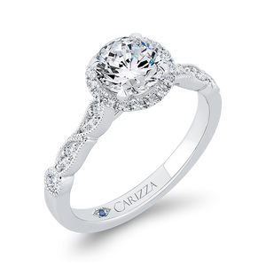 14K White Gold Diamond Engagement Ring (Semi-Mount)