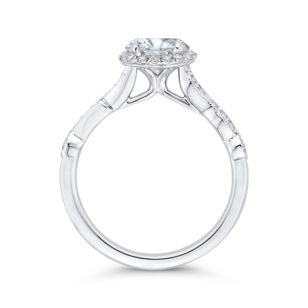 14K White Gold Diamond Engagement Ring (Semi-Mount)