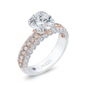 14K Two-Tone Gold Diamond Engagement Ring (Semi-Mount)