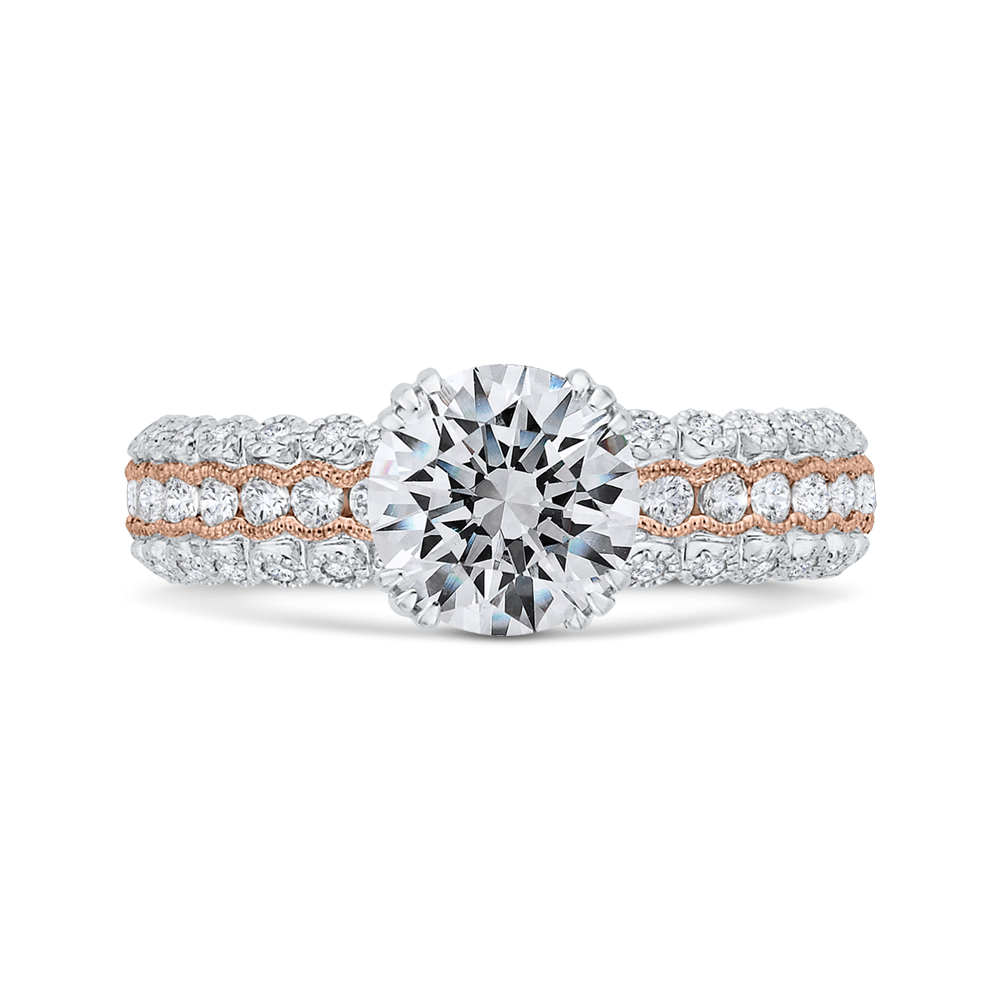 CA0475EH-37WP-1.50 Bridal Jewelry Carizza White Gold,Rose Gold Round Diamond Engagement Rings