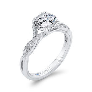 14K White Gold Diamond Engagement Ring (Semi-Mount)