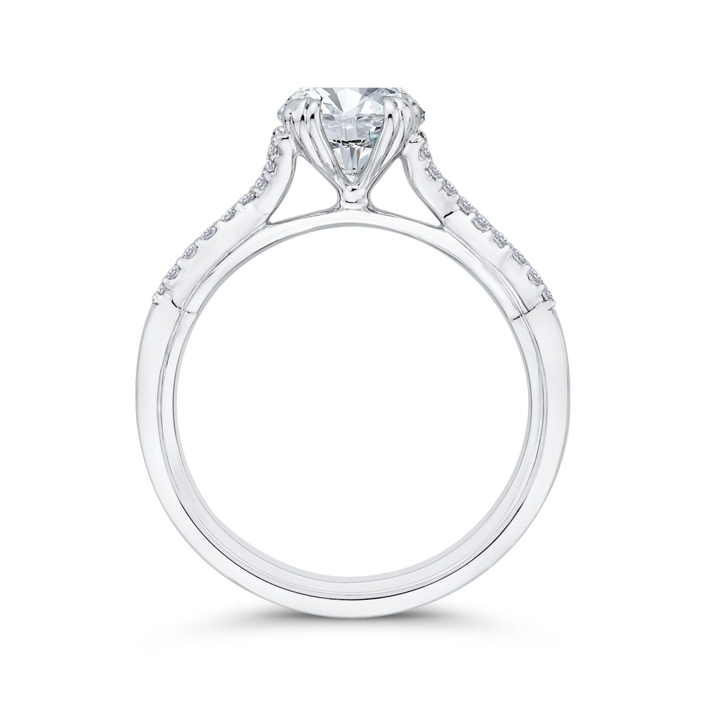 14K White Gold Diamond Engagement Ring (Semi-Mount)