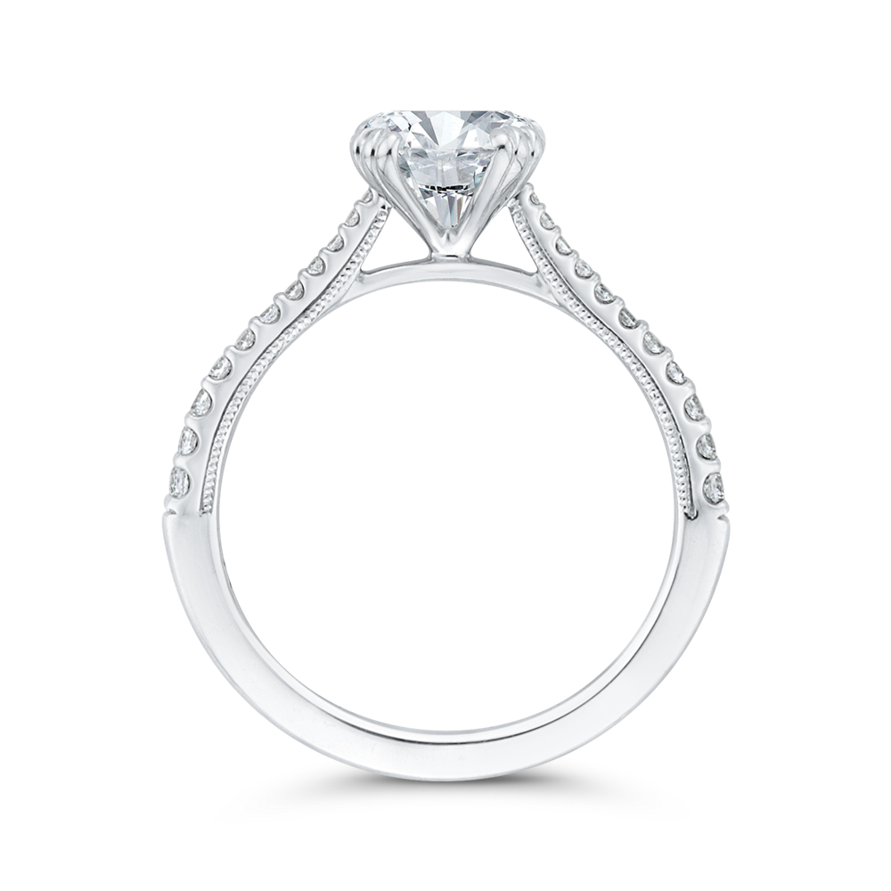 14K White Gold Diamond Engagement Ring (Semi-Mount)