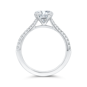 14K White Gold Diamond Engagement Ring (Semi-Mount)