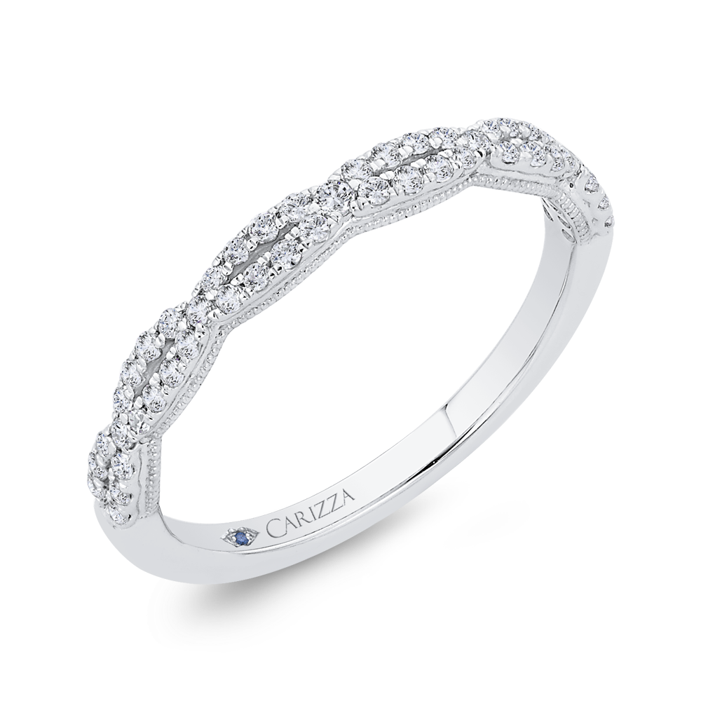 14K White Gold Diamond Wedding Band