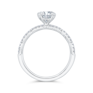 14K White Gold Diamond Engagement Ring (Semi-Mount)