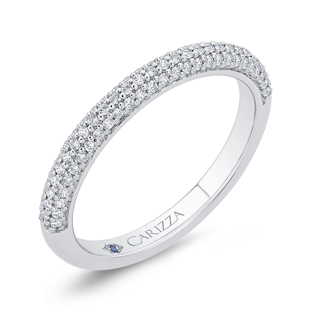 14K White Gold Diamond Wedding Band