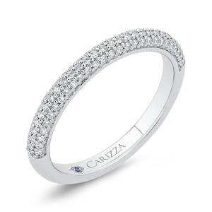 14K White Gold Diamond Wedding Band