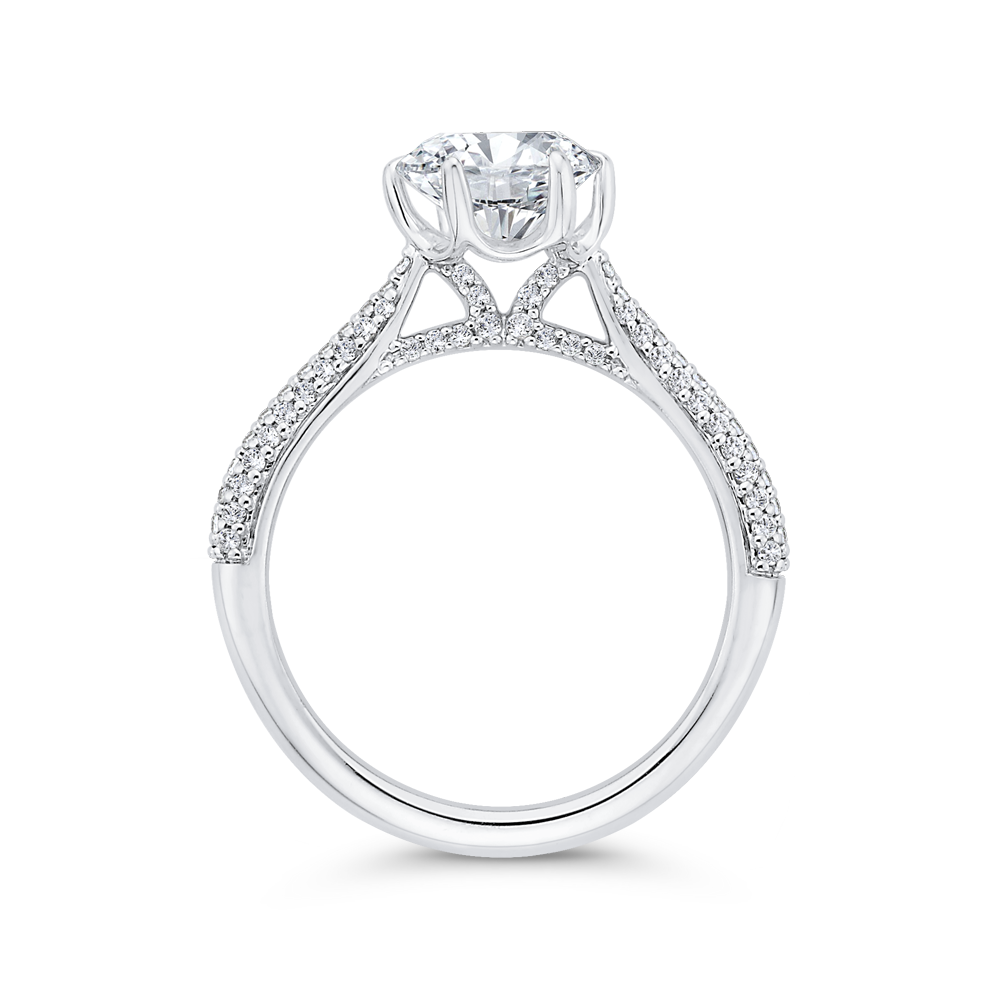 14K White Gold Diamond Engagement Ring (Semi-Mount)