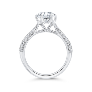 14K White Gold Diamond Engagement Ring (Semi-Mount)