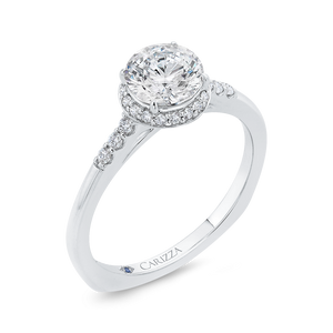 14K White Gold Diamond Engagement Ring with Euro Shank (Semi-Mount)