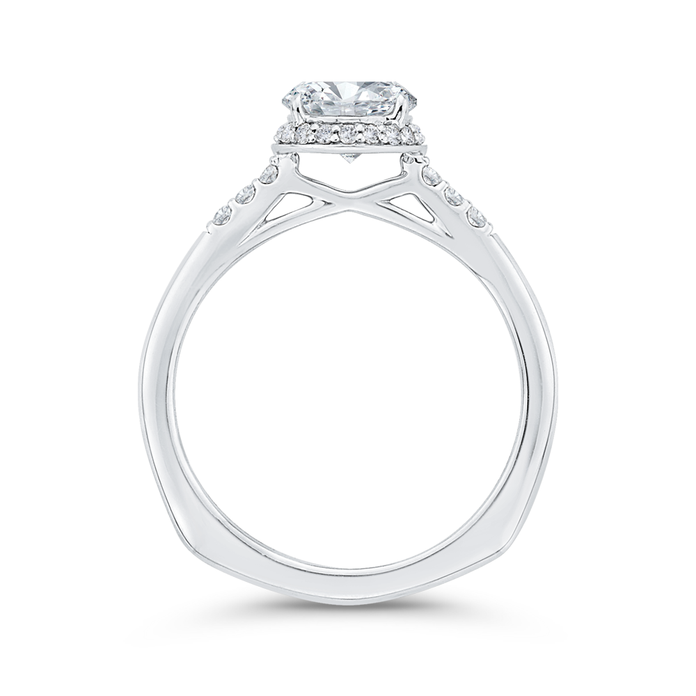 14K White Gold Diamond Engagement Ring with Euro Shank (Semi-Mount)