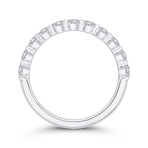 Round Diamond Half-Eternity Wedding Band In 14K White Gold