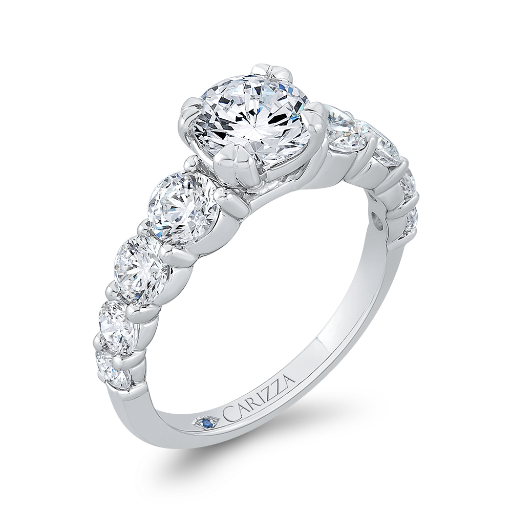 14K White Gold Diamond Engagement Ring (Semi-Mount)