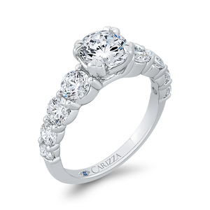 14K White Gold Diamond Engagement Ring (Semi-Mount)