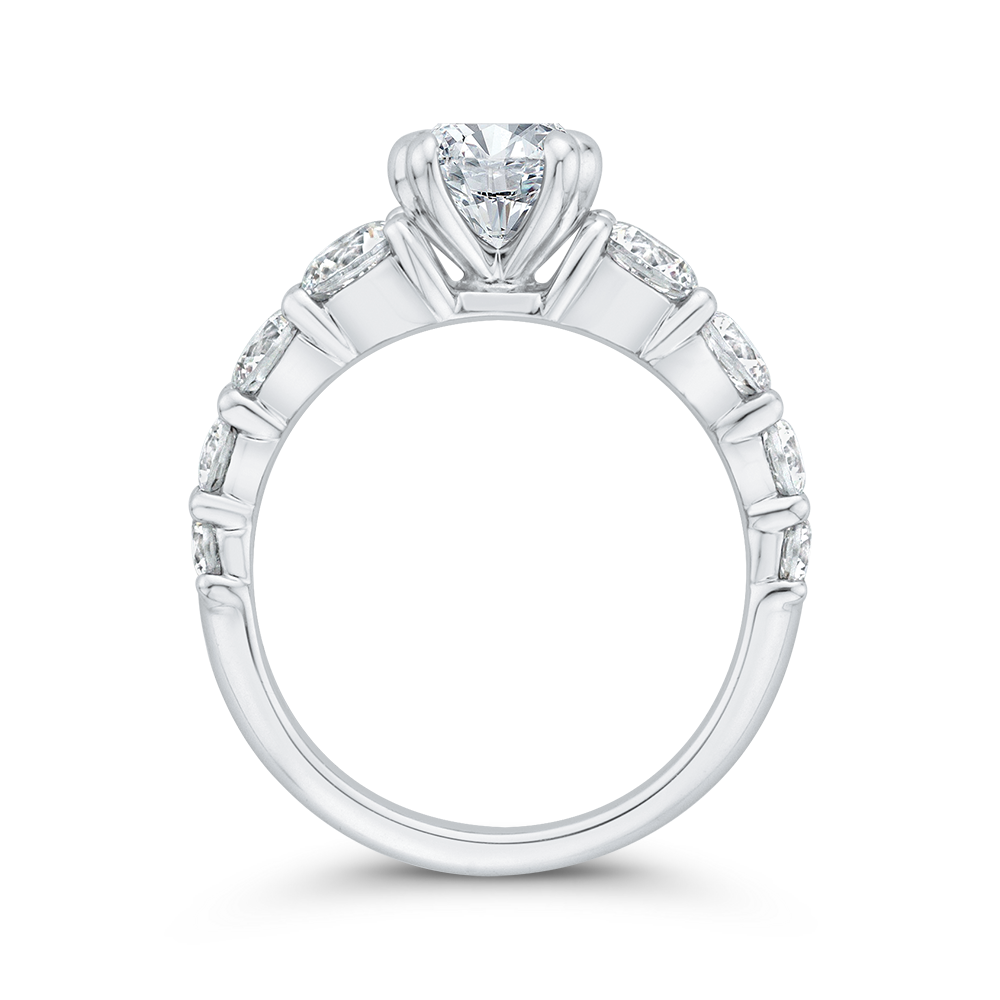 14K White Gold Diamond Engagement Ring (Semi-Mount)