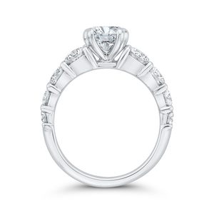 14K White Gold Diamond Engagement Ring (Semi-Mount)