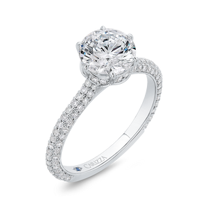 14K White Gold Diamond Engagement Ring (Semi-Mount)