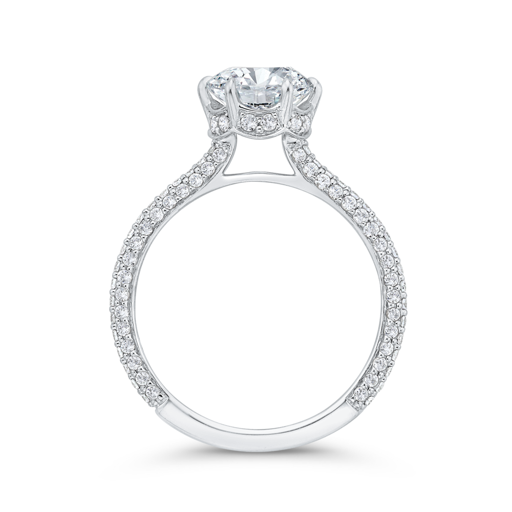 14K White Gold Diamond Engagement Ring (Semi-Mount)