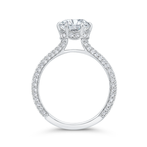 14K White Gold Diamond Engagement Ring (Semi-Mount)