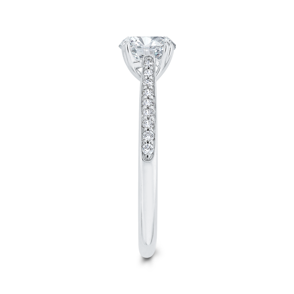 14K White Gold Diamond Engagement Ring with Euro Shank (Semi-Mount)