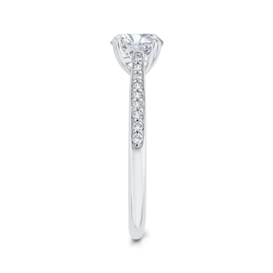 14K White Gold Diamond Engagement Ring with Euro Shank (Semi-Mount)