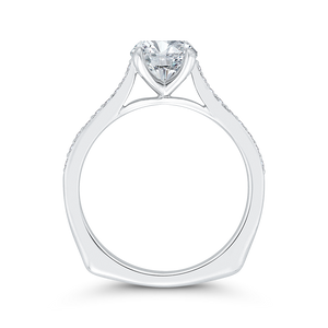 14K White Gold Diamond Engagement Ring with Euro Shank (Semi-Mount)