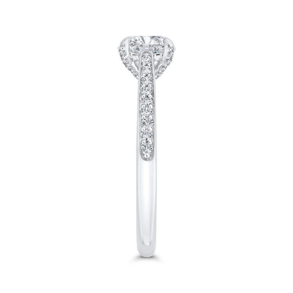 14K White Gold Diamond Engagement Ring with Euro Shank (Semi-Mount)