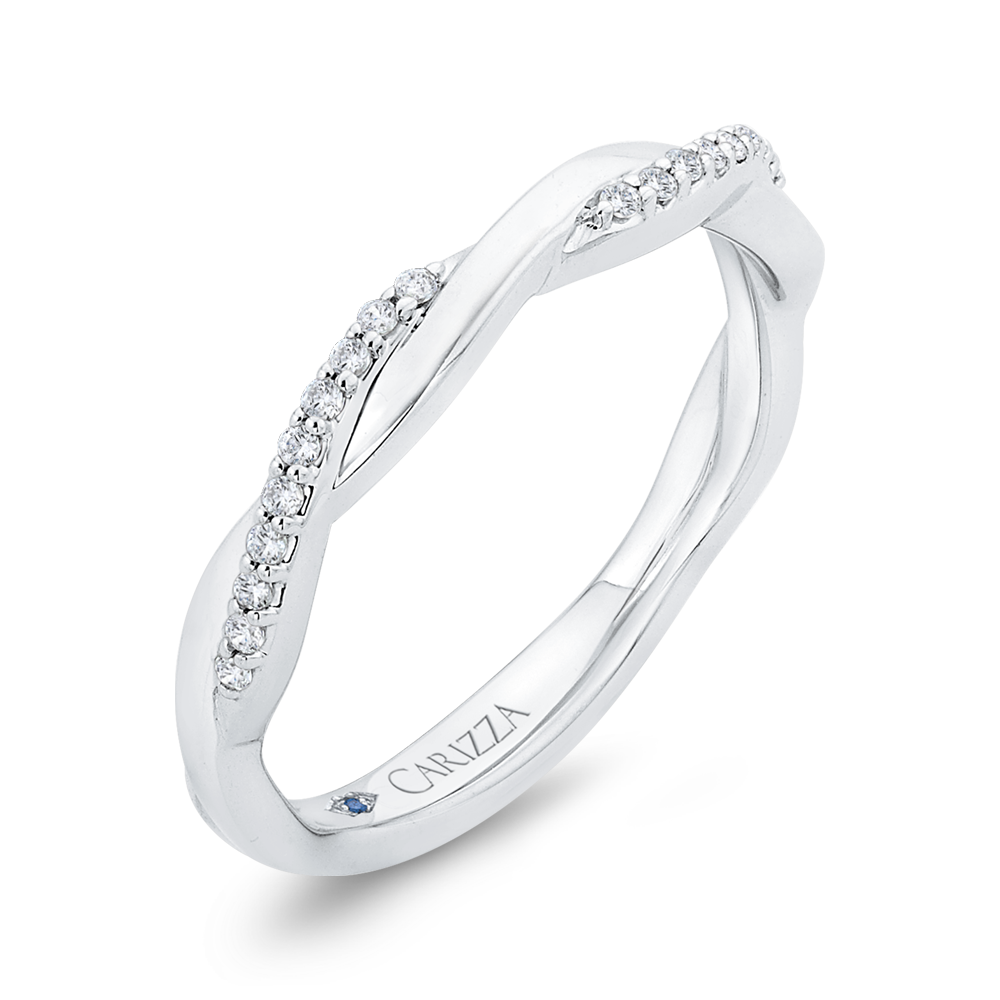 14K White Gold Diamond Wedding Band