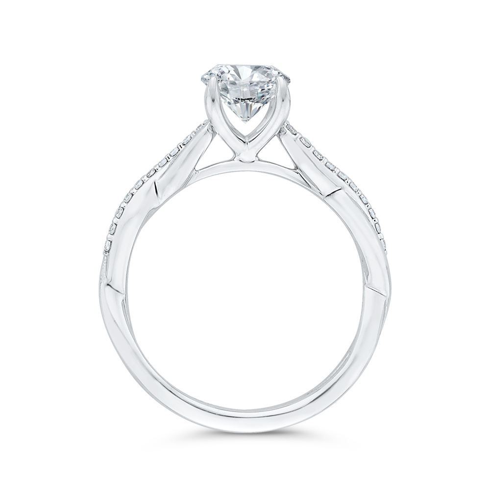 14K White Gold Diamond Engagement Ring (Semi-Mount)