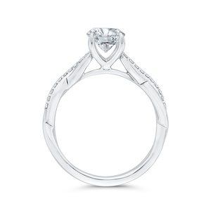 14K White Gold Diamond Engagement Ring (Semi-Mount)