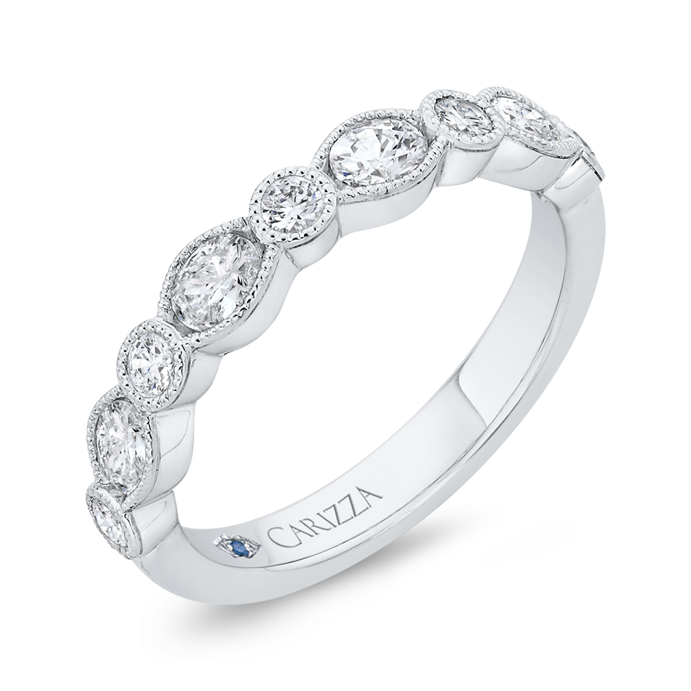 14K White Gold Diamond Wedding Band