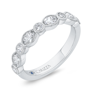 14K White Gold Diamond Wedding Band