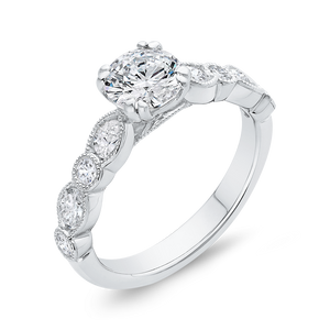 14K White Gold Diamond Engagement Ring (Semi-Mount)