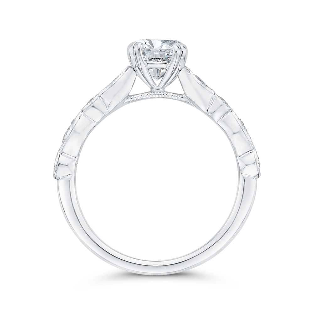 14K White Gold Diamond Engagement Ring (Semi-Mount)