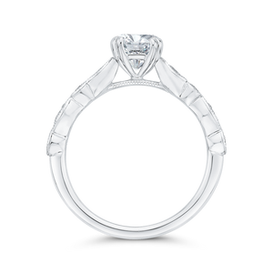 14K White Gold Diamond Engagement Ring (Semi-Mount)