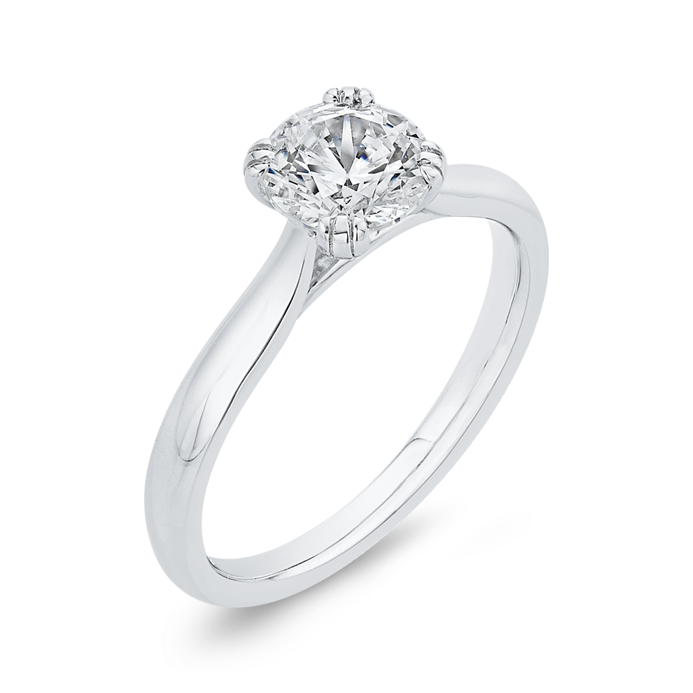 14K White Gold Solitaire Engagement Ring (Semi-Mount)